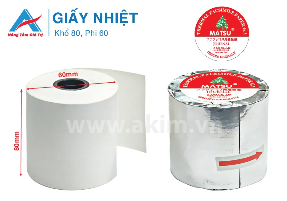 Giấy in nhiệt K80x60mm